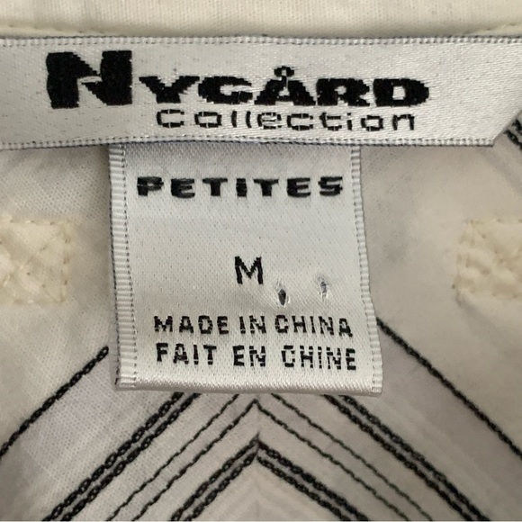 Vintage 90s Y2K Nygard Striped Embroidered Dristressed Shirt - Picture 7 of 8